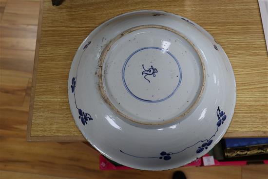 A Chinese Kangxi period blue and white dish diameter 35cm